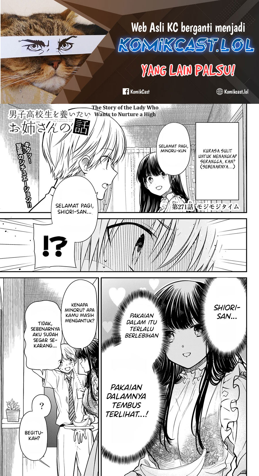 Danshi Koukousei wo Yashinaitai Onee-san no Hanashi Chapter 271 Bahasa Indonesia